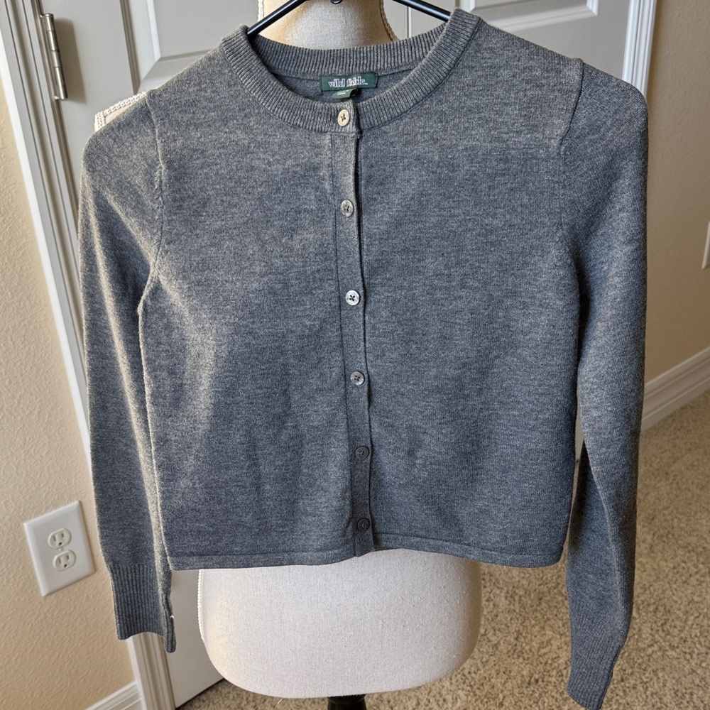 Wild Fable Gray Button-Up Cardigan
